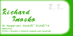 richard knosko business card